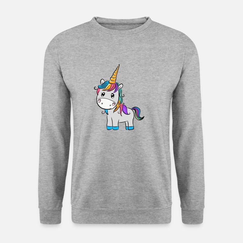 Einhorn - Unisex Pullover - Weißgrau meliert