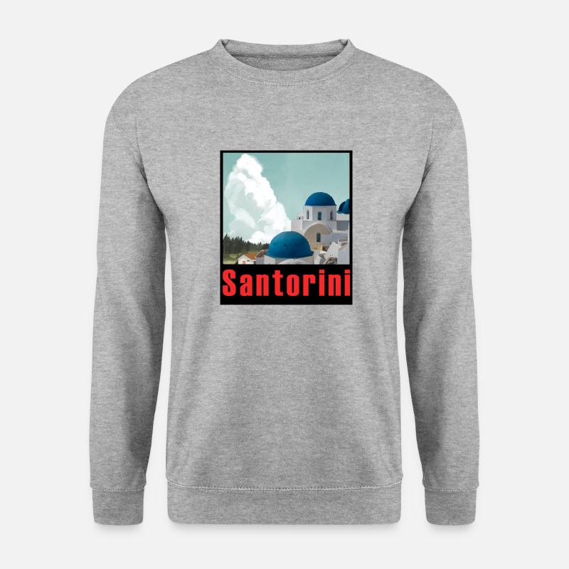 Santorini - Unisex Pullover - Weißgrau meliert