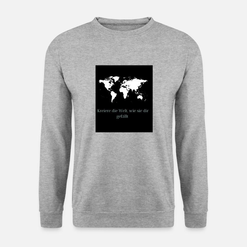 Kreiere die Welt - Unisex Pullover - Weißgrau meliert