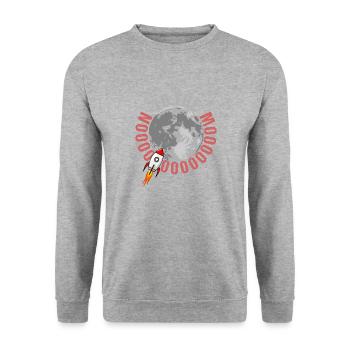 To The Moon fusée crypto-monnaies Bourse - Sweat-shirt Unisexe - gris chiné - Devant - Alina (178cm) & Michal (187cm)
