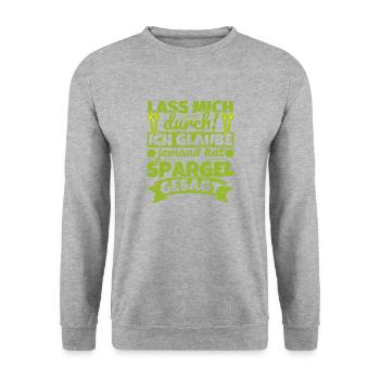 Spargel Geschenke lustig Spargelliebhaber - Unisex Pullover - Weißgrau meliert - Vorne - Alina (178cm) & Michal (187cm)