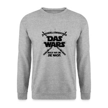 JGA Junggesellenabschied Das wars Bräutigam - Unisex Pullover - Weißgrau meliert - Vorne - Alina (178cm) & Michal (187cm)
