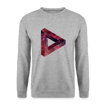 Illusion de triangle dans le style Galaxy - Sweat-shirt Unisexe - gris chiné - Devant - Alina (178cm) & Michal (187cm)