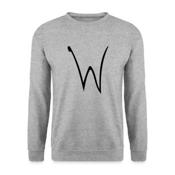 Das W - Unisex Pullover - Weißgrau meliert - Vorne - Alina (178cm) & Michal (187cm)