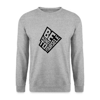 soyez gentil avec vous-même - Sweat-shirt Unisexe - gris chiné - Devant - Alina (178cm) & Michal (187cm)