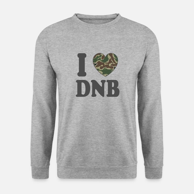 Ich liebe Drum'n'Bass DNB Camo Remix - Unisex Pullover - Weißgrau meliert