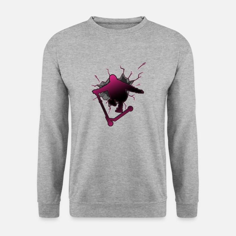 scooter roller stuntscooter e-scooter - Sweat-shirt Unisexe - gris chiné