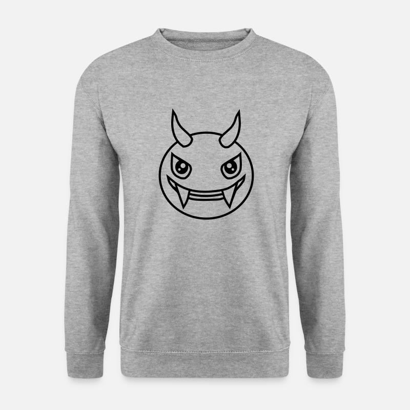 Monster Design Devil Face - Sweat-shirt Unisexe - gris chiné