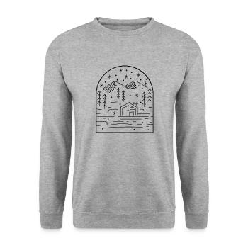 Paysage d'hiver Neige Cozy Winter Days - Sweat-shirt Unisexe - gris chiné - Devant - Alina (178cm) & Michal (187cm)