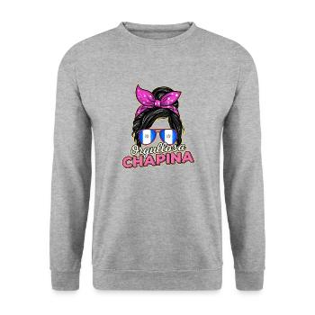 Guatemala Guatemalan Flagge DNA I Geschenk - Unisex Pullover - Weißgrau meliert - Vorne - Alina (178cm) & Michal (187cm)