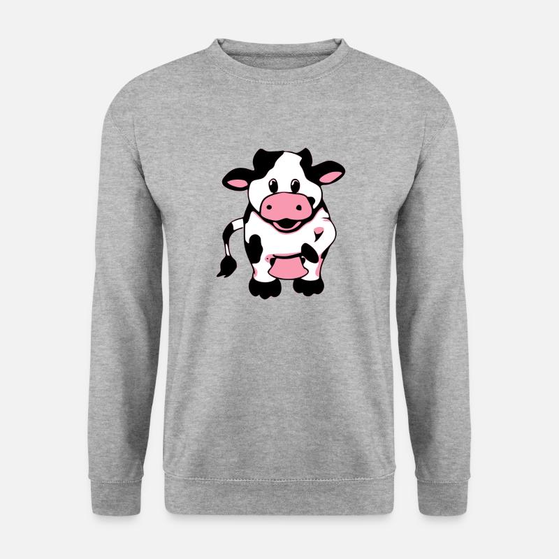 Sigma die glückliche Kuh - Unisex Pullover - Weißgrau meliert