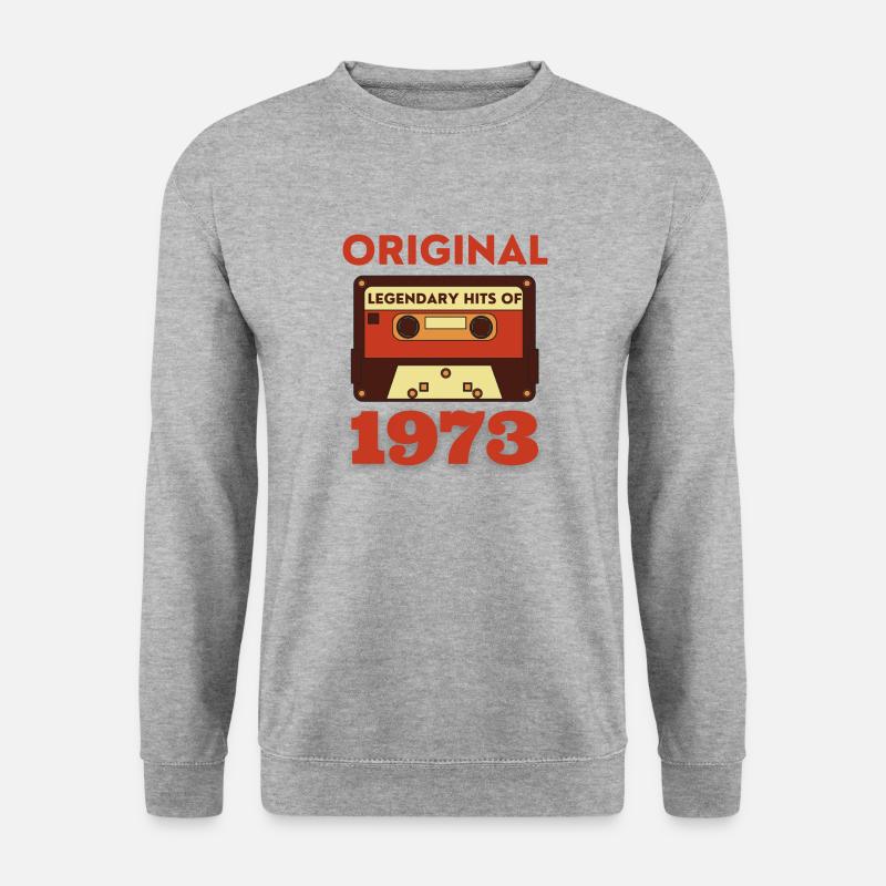 1973 Retro Kassette - Unisex Pullover - Weißgrau meliert