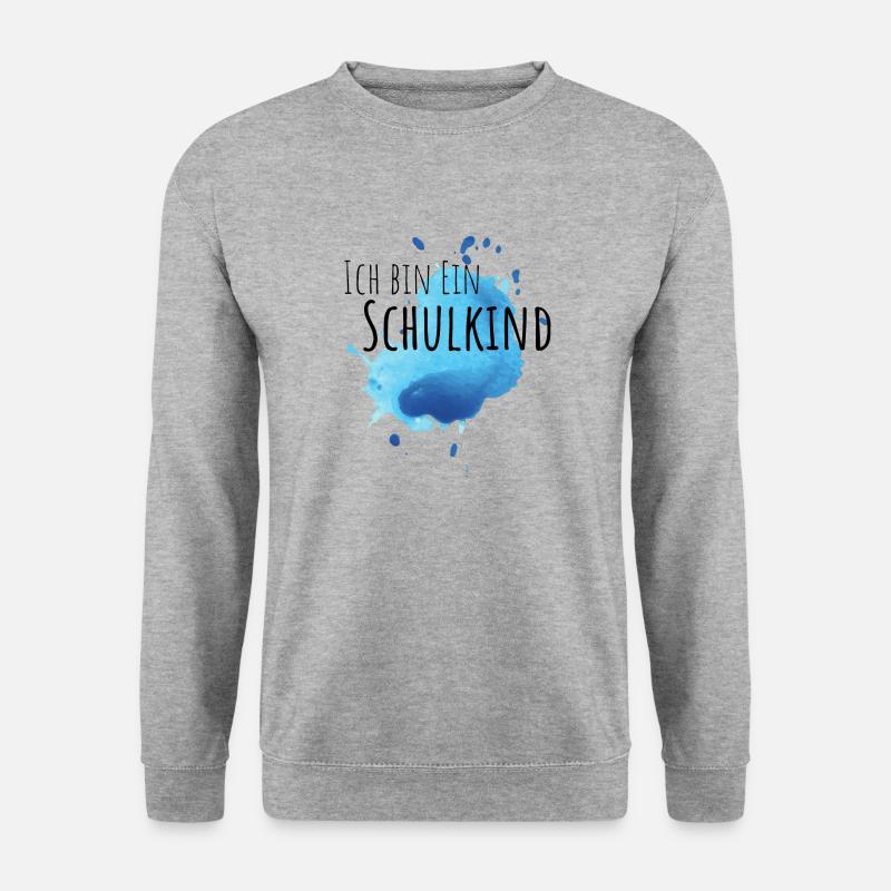 Ich bin ein Schulkind - Unisex Pullover - Weißgrau meliert