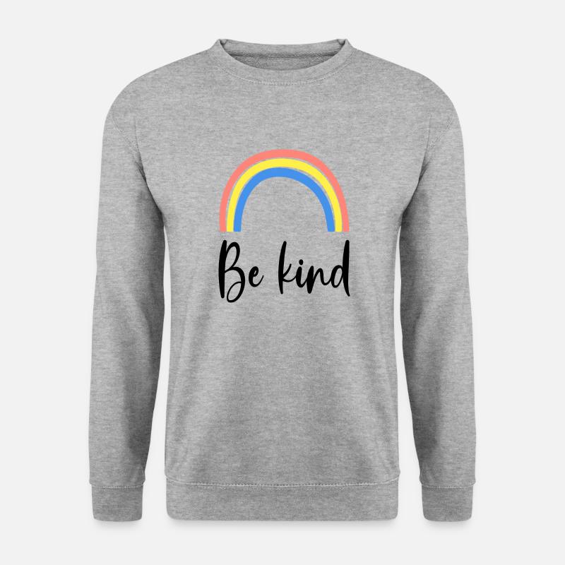 Be Kind Rainbow - Unisex Pullover - Weißgrau meliert