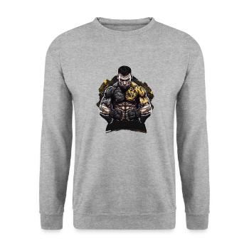 MMA - Unisex Pullover - Weißgrau meliert - Vorne - Alina (178cm) & Michal (187cm)