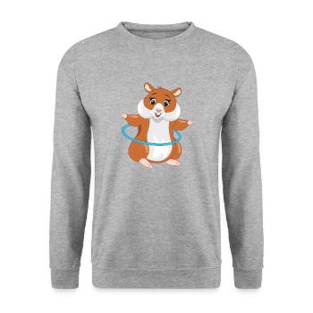 Funny hamster twists sports hoop - Unisex Sweatshirt - salt & pepper - Front - Alina (178cm) & Michal (187cm)