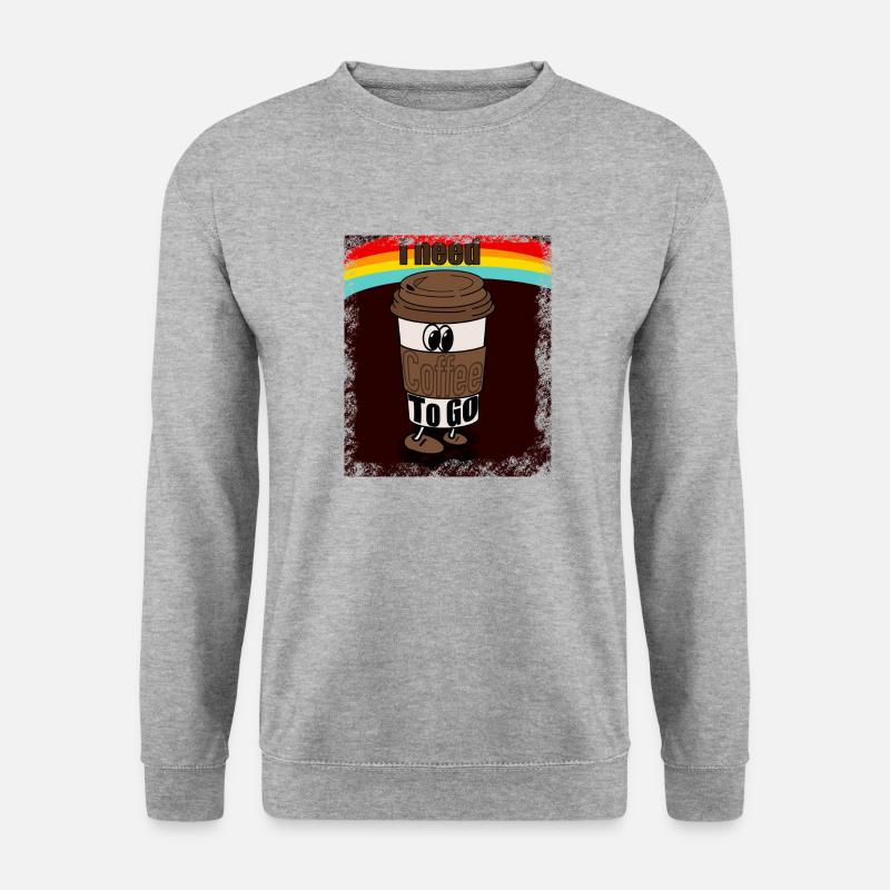 Coffe to go - Unisex Pullover - Weißgrau meliert