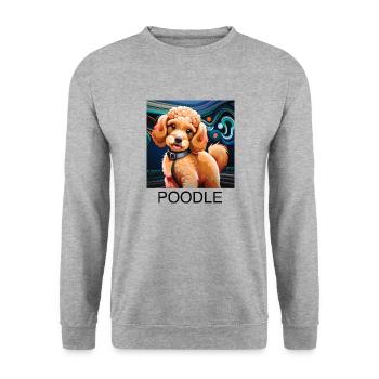 ToyPoodle - Unisex Pullover - Weißgrau meliert - Vorne - Alina (178cm) & Michal (187cm)