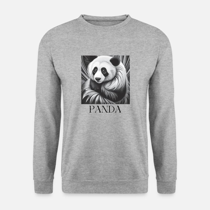 PANDA - Unisex Pullover - Weißgrau meliert