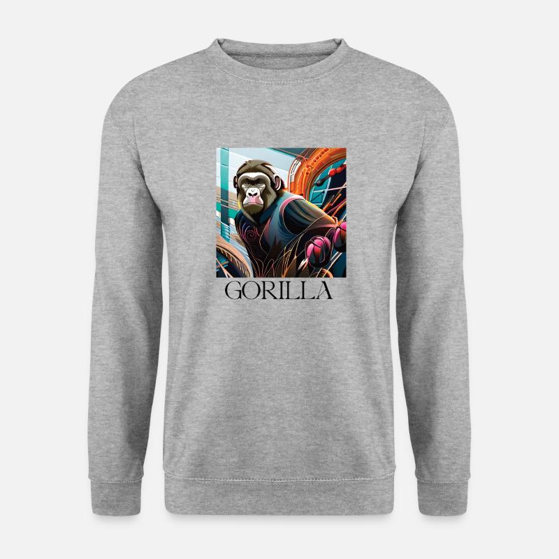 Gorilla - Unisex Pullover - Weißgrau meliert