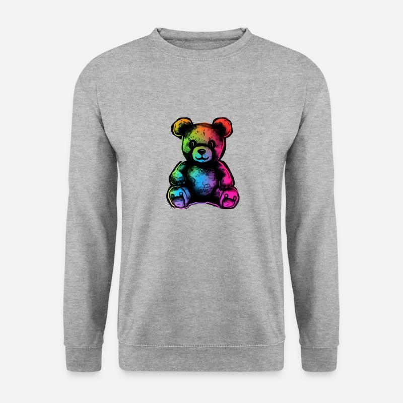 Rainbow teddy bear - Unisex Sweatshirt - salt & pepper