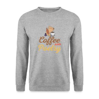 Poet Poetry Poet Poetry I Gift - Unisex Sweatshirt - salt & pepper - Front - Alina (178cm) & Michal (187cm)