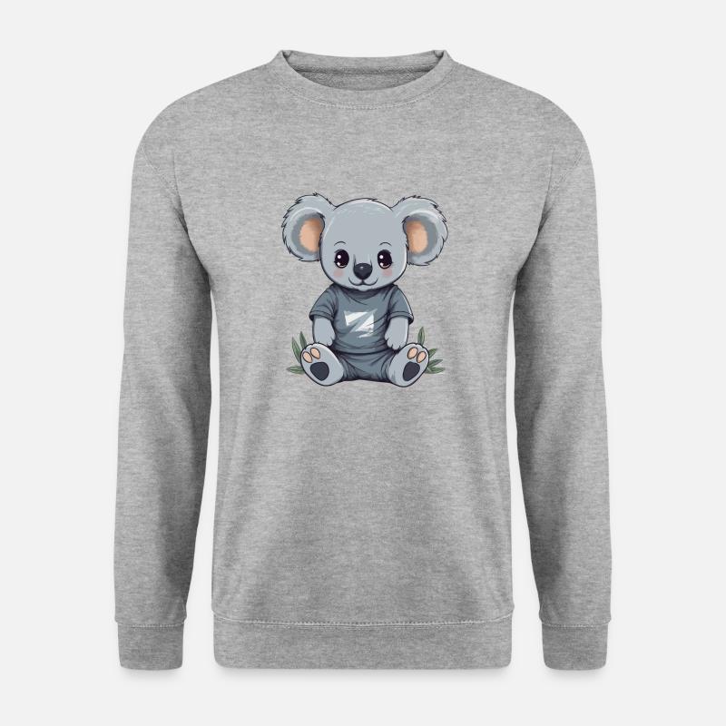 süßer Koala - Unisex Pullover - Weißgrau meliert