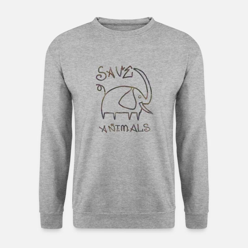 Tiere retten - Unisex Pullover - Weißgrau meliert