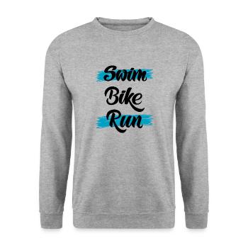 Triathlon Natation Bike Run Marathon - Sweat-shirt Unisexe - gris chiné - Devant - Alina (178cm) & Michal (187cm)