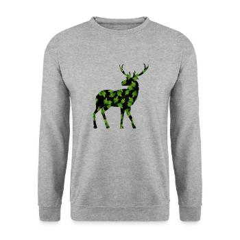 Cerf - Sweat-shirt Unisexe - gris chiné - Devant - Alina (178cm) & Michal (187cm)