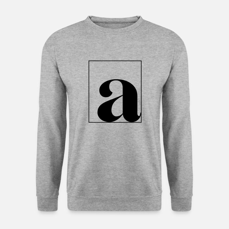 Buchstabenalphabet a - Unisex Pullover - Weißgrau meliert