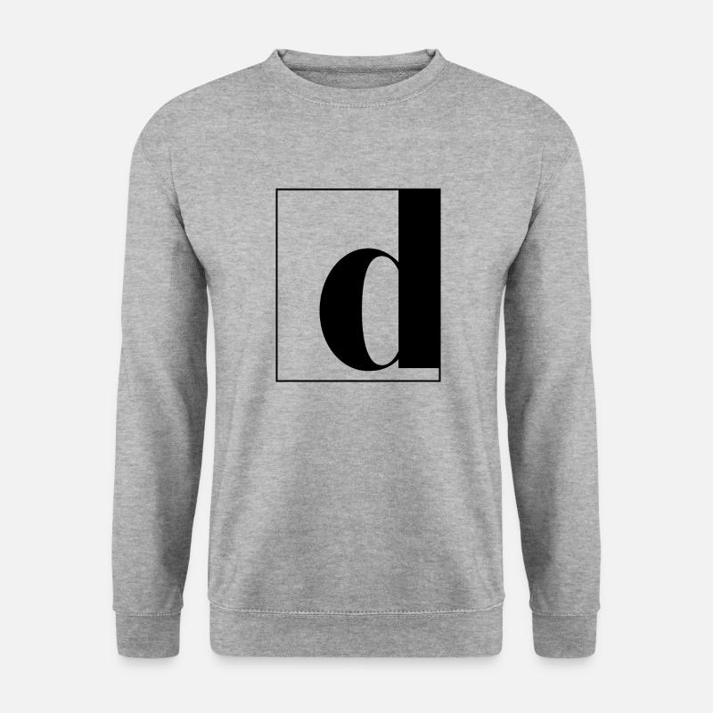 Buchstabenalphabet d - Unisex Pullover - Weißgrau meliert