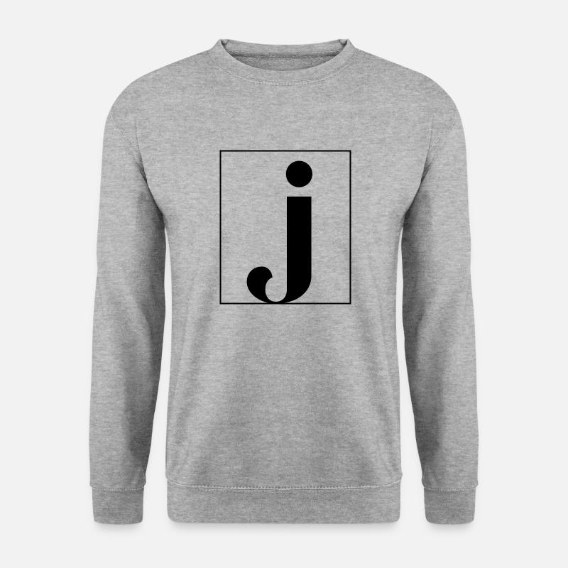 Buchstaben-Alphabet j - Unisex Pullover - Weißgrau meliert