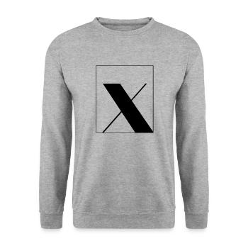 Letter alphabet x - Unisex Sweatshirt - salt & pepper - Front - Alina (178cm) & Michal (187cm)