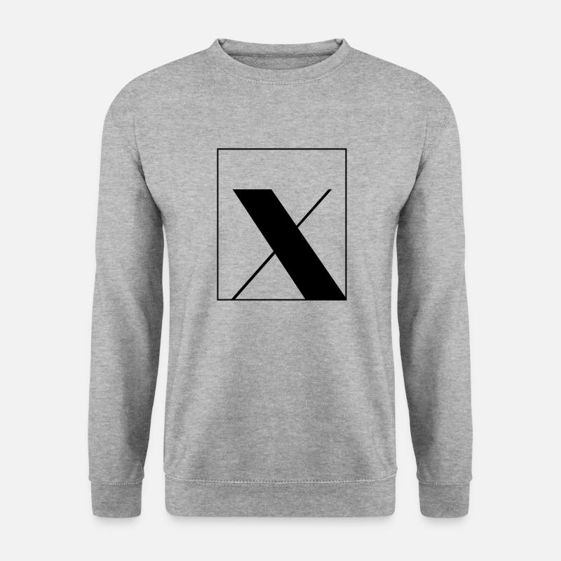 Buchstaben-Alphabet x - Unisex Pullover - Weißgrau meliert