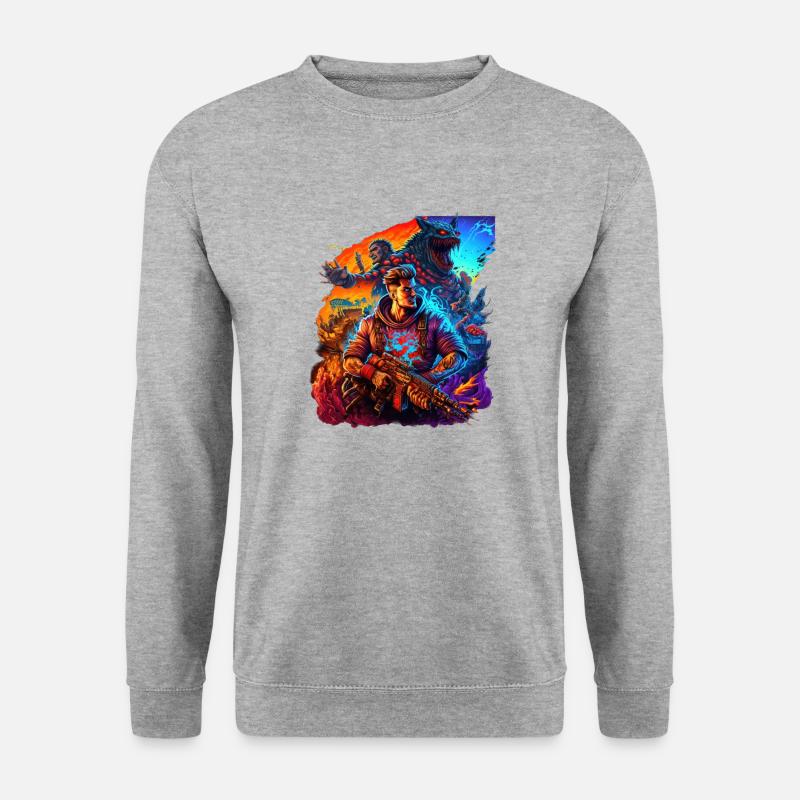 Fonko - Unisex Pullover - Weißgrau meliert
