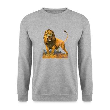Wildtiere - Unisex Pullover - Weißgrau meliert - Vorne - Alina (178cm) & Michal (187cm)