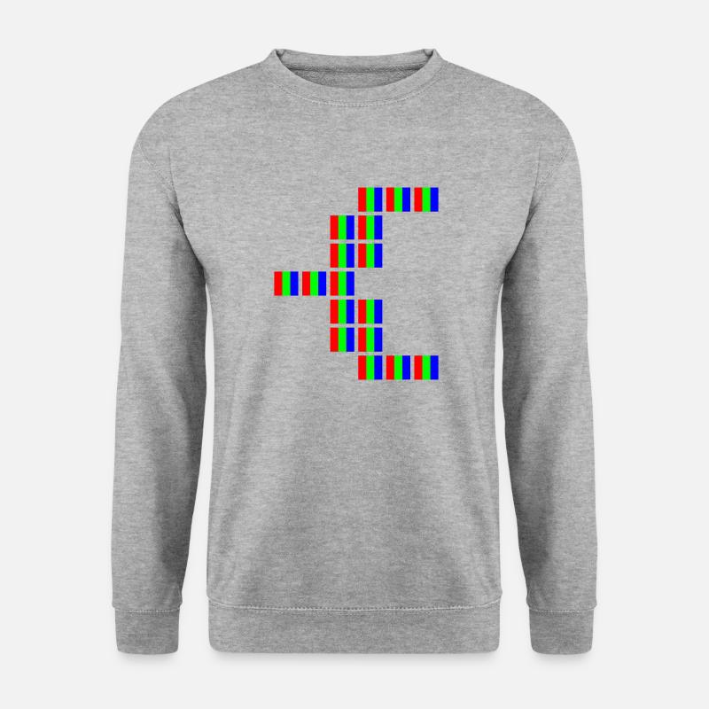 Pixel Art curly brace open - Unisex Pullover - Weißgrau meliert
