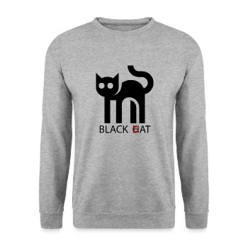 Black (H)Cat - Unisex Pullover - Weißgrau meliert - Vorne - Alina (178cm) & Michal (187cm)