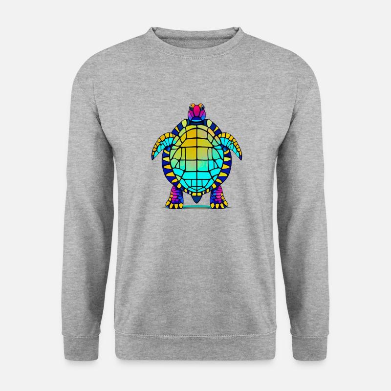 Schildkröte - Unisex Pullover - Weißgrau meliert