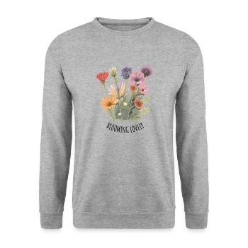 Fleurs belles belles fleurs cadeaux esthétiques - Sweat-shirt Unisexe - gris chiné - Devant - Alina (178cm) & Michal (187cm)