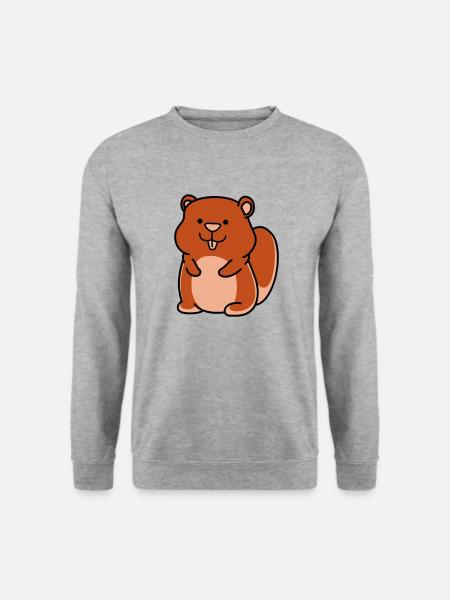 hamster - Unisex Pullover - Weißgrau meliert