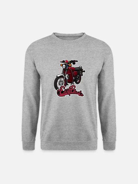 S51 (weinrot) // Illustration - Unisex Pullover - Weißgrau meliert