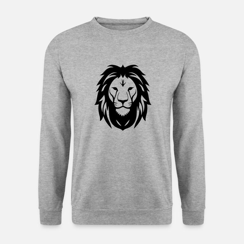 Felin Dschungel Löwenkopf - Unisex Pullover - Weißgrau meliert
