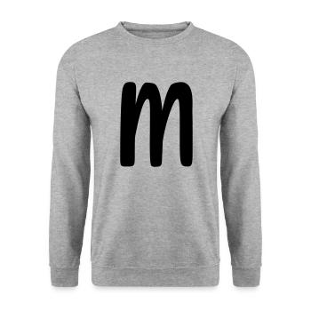 MM - Unisex Pullover - Weißgrau meliert - Vorne - Alina (178cm) & Michal (187cm)