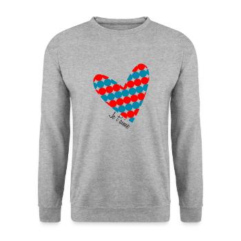 VALENTINE'S DAY. Bachelorette party. I LOVE YOU. I LOVE YOU. LOVE - Unisex Sweatshirt - salt & pepper - Front - Alina (178cm) & Michal (187cm)