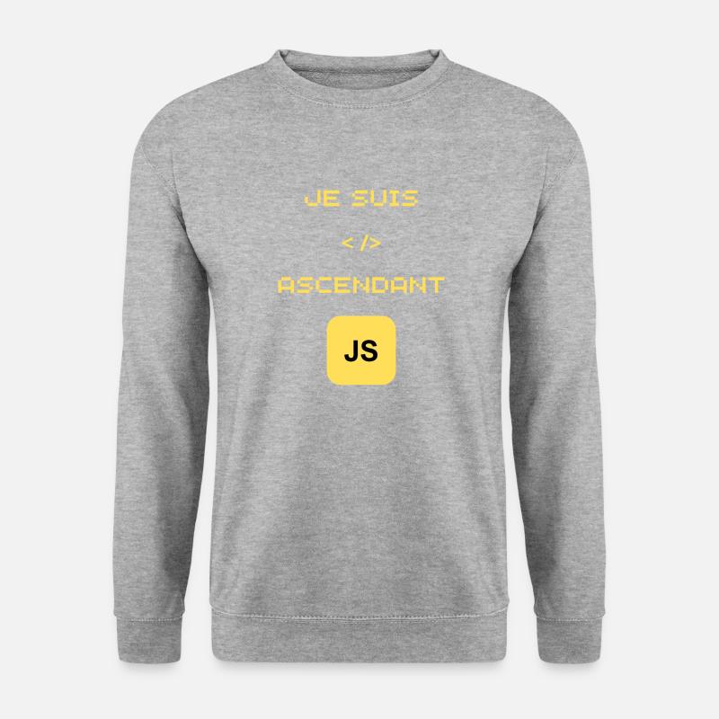 Geschenk für JavaScript-JS-Entwickler - Unisex Pullover - Weißgrau meliert