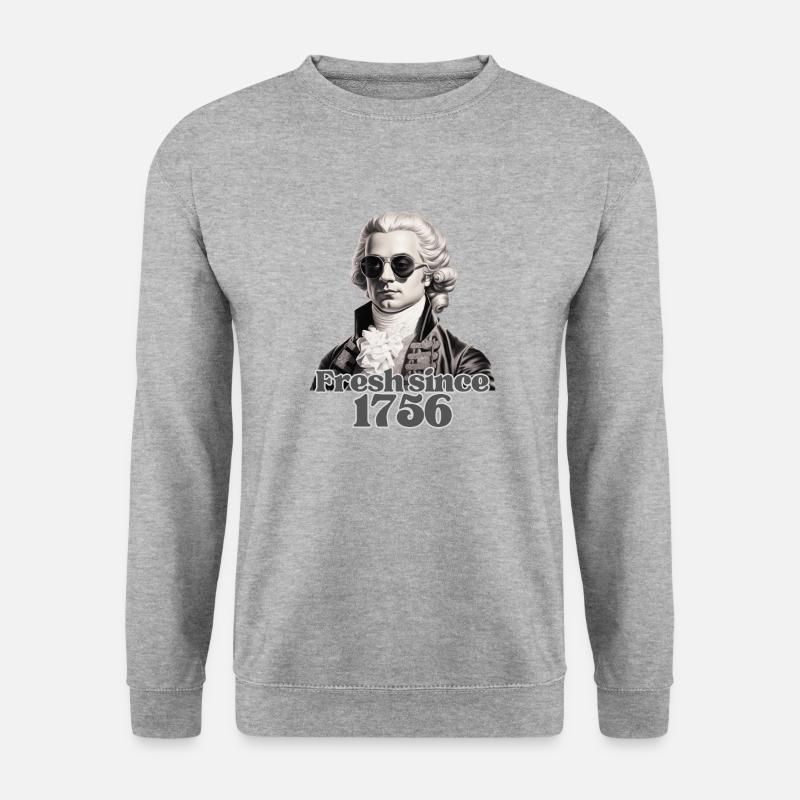 Frischer Mozart - Unisex Pullover - Weißgrau meliert