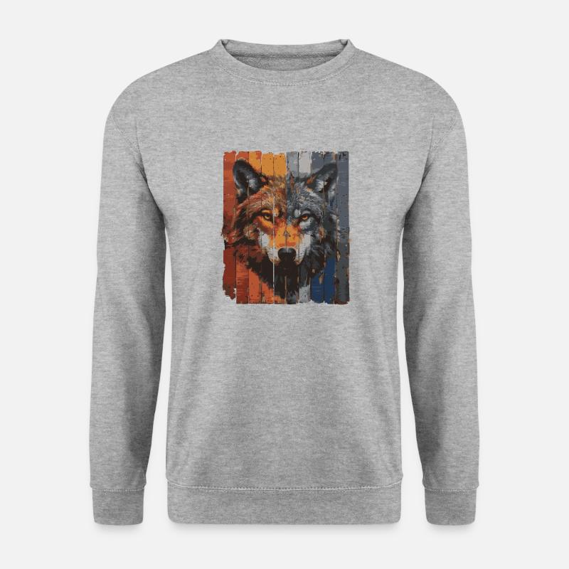Urbaner Wolf - Unisex Pullover - Weißgrau meliert