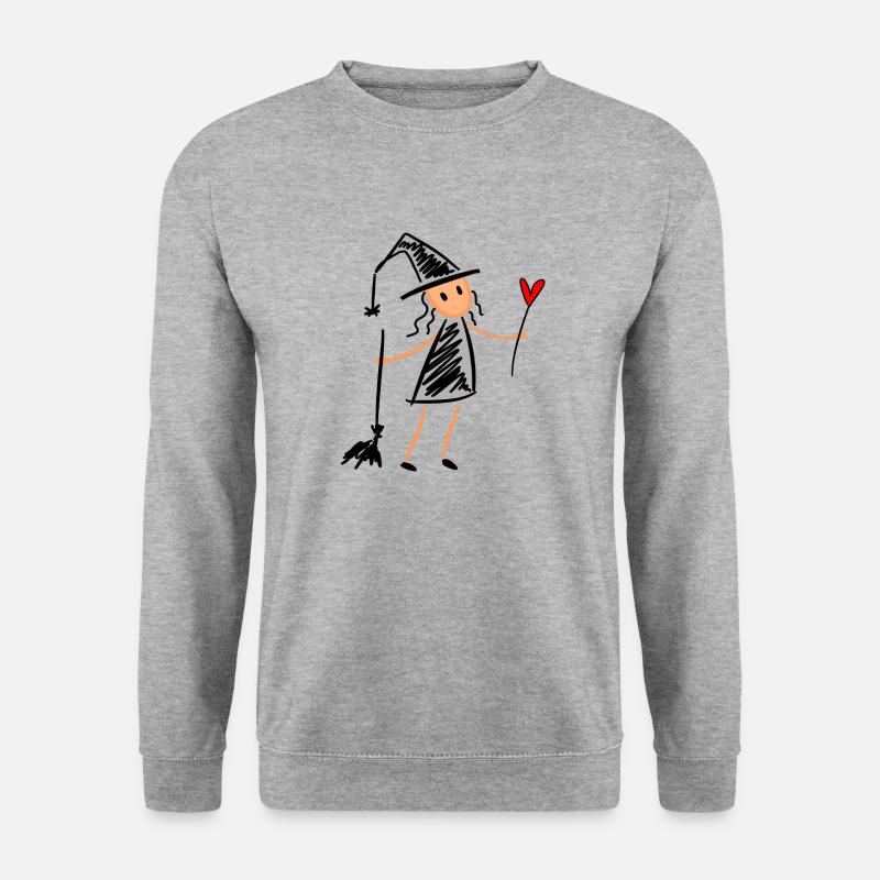 Verliebte Hexe - Unisex Pullover - Weißgrau meliert